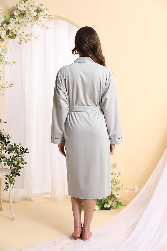 Womens Kimono Robe Lightweight Soft Bathrobe Sleepwear Loungewear with Pockets