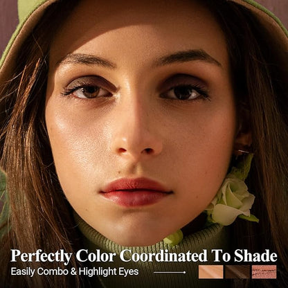 Classic 3PCS Neutral Eyeshadow Stick Makeup Set, Metallic Shimmer Matte Cream Eye Shadow Eyeliner Brightener Pencil Crayon - J2