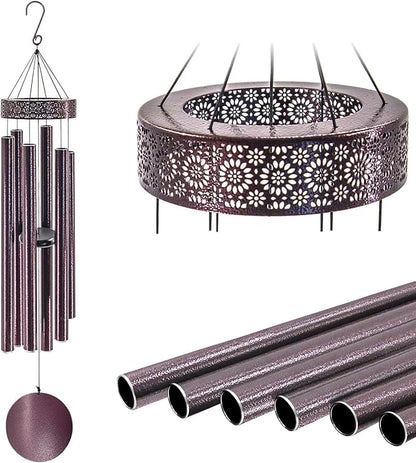 ASTARIN 48'' Large Wind Chimes - 6 Heavy Tubes, Memorial Outdoor Chimes for Garden Decor, Sympathy Gifts, Bronze