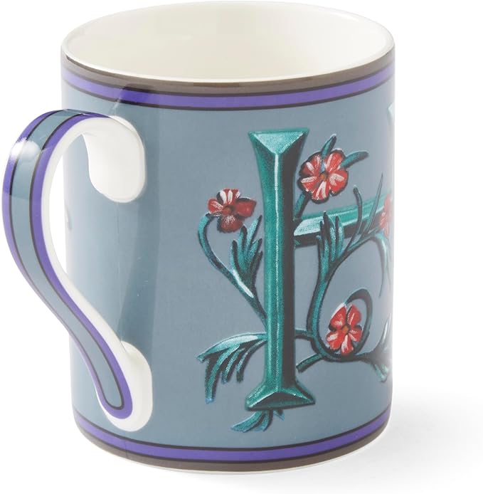 Spode Kit Kemp 12oz Mug in Fine China, H Initial - Custom Coffee Cup for Hot Beverages, Personalized Gift Idea for Her, Him, Friends, Coffee Lovers - Stylish Letter Mug for Daily Use, Dishwasher Safe