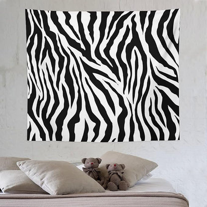 HZOHNAGO Zebra Print Tapestry Nature Wild Animals Black and White Stripe Printed Wall Tapestry Painting Wall Hanging for Bedroom Living Room Dorm 60" W x 50" H