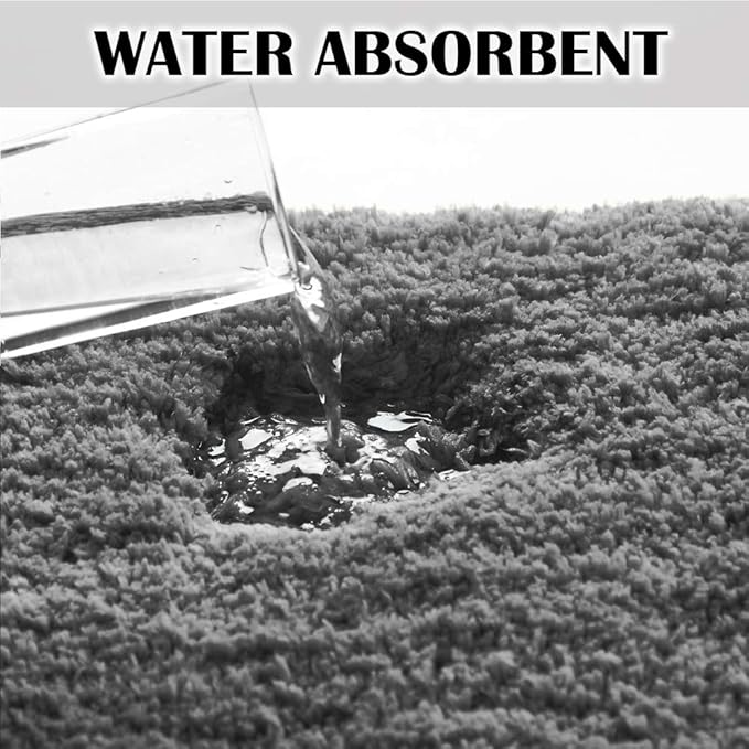 Suchtale Non Slip Bath Mat (16 x 24, Dark Grey) for Bathroom, Soft Microfiber Shaggy Mat Machine Washable Thick Plush Rug for Shower