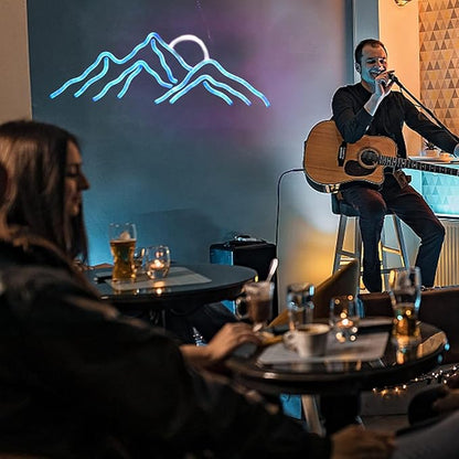 Ulalaza LED Decorative Lights USB Mountains Sunrise Sunset Led Neon Signs Home Decoration Wall Art Holiday Gift Brightness Adjustable 16.5''x11.8''