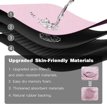 Bath Mat, Bathroom Rugs Non Slip Washable Thin Absorbent Quick Dry Bath Mat Fits Under Door Bathroom Floor Mat Perfect for Bath, Shower, or Sink 20"x48" Pink