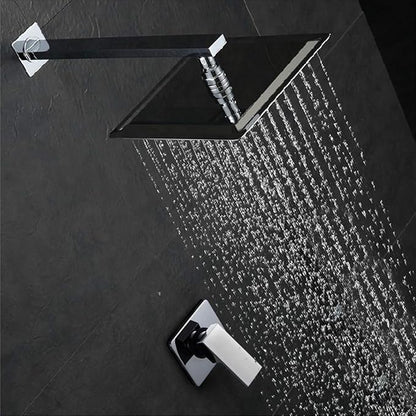 POP SANITARYWARE Shower Faucet Set Chrome Bathroom 10 Inch Rainfall Mixer Shower Head System Wall Mounted Single Handle Shower Trim Kit with Rough-in Valve