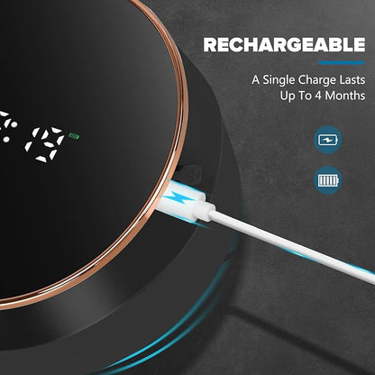 Automatic Soap Dispenser Liquid Bathroom: Wall Mount Rechargeable Touchless Adjustable Auto Smart Electric Plastic Black Soap Dispenser with Clock - Kitchen - Hand Dish Lotion Couple Kids