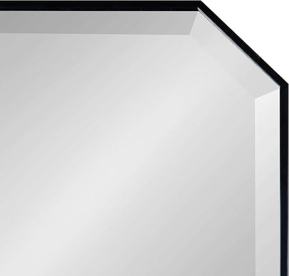 Kate and Laurel Rhodes Modern Full Length Octagon Wall Mirror, 16 x 48, Black, Decorative Glam Geometric Wall Accent