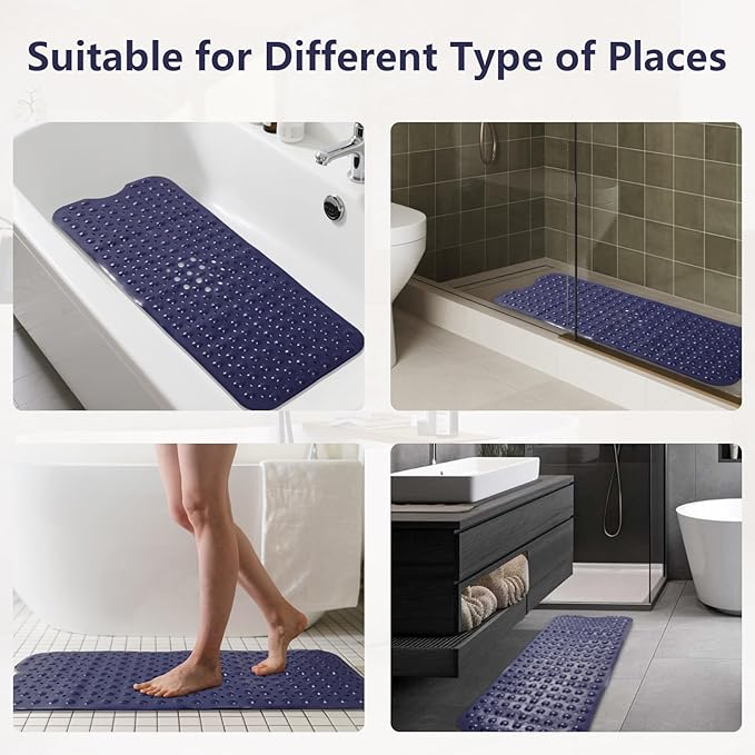 26PC Bathroom Accessories Set - Gorgeous Blue Bathroom Set, Bathroom Accessory Set, Navy Blue Shower Curtain Set with Bathtub Mats for Shower Tub