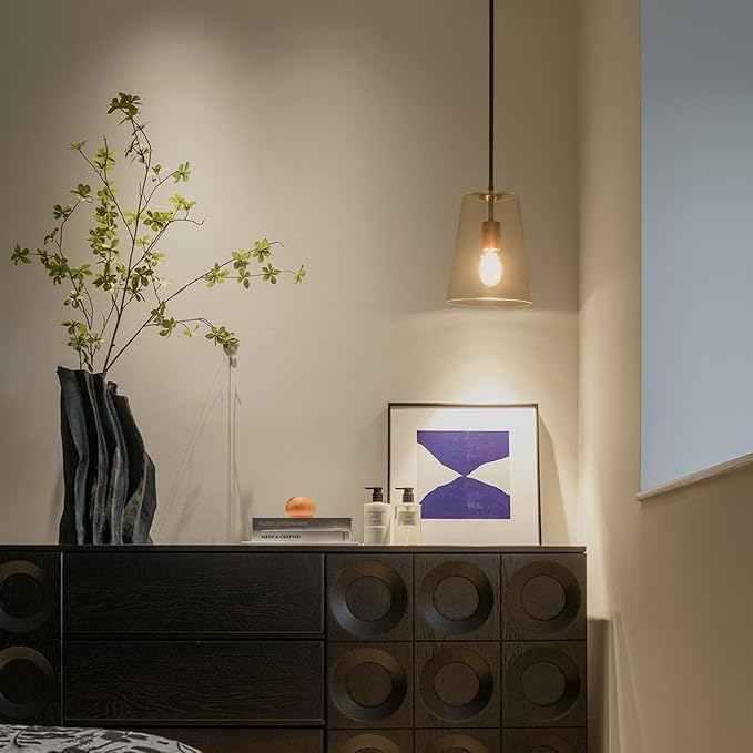 Black Big Pendant Lights Kitchen Island - Clear Glass Pendant Light Fixture Multiple Stems Rods 3 Units 12 Inch 3 Units 4 Inch (2 Pack Black Downrod Pendant with 7.5in W 9.5in H Shade)