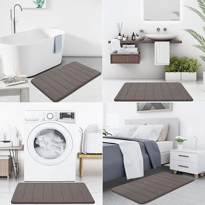 Buganda Memory Foam Bath Mat, 44" x 24", Ultra Soft and Non-Slip Bathroom Rugs, Water Absorbent and Machine Washable Bath Rug Runner for Bathroom, Shower, and Tub, Taupe