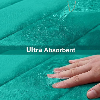 Buganda Memory Foam Bath Mat, 60" x 24", Ultra Soft and Non-Slip Bathroom Rugs, Water Absorbent and Machine Washable Bath Rug Runner for Bathroom, Shower, and Tub, Teal