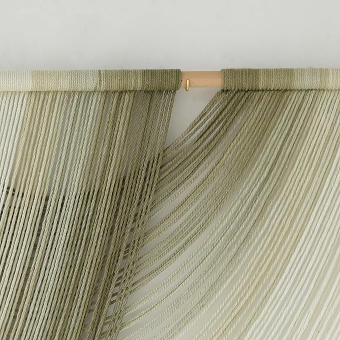 Macrame Wall Hanging Boho Wall Decor Tapestry Dip Dyed Ombre Moss Green Handmade Wall Art Woven Cotton Rope Backdrop with for Bedroom Living Room, 57" W x 39" L