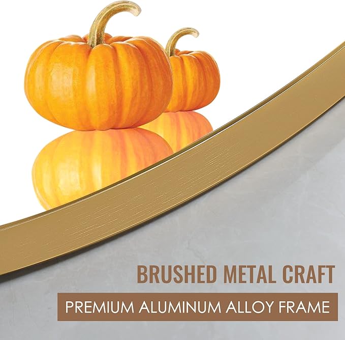 BEAUTYPEAK Circle Mirror Gold 36 Inch Wall Mounted Round Mirror with Brushed Metal Frame for Bathroom, Vanity, Living Room, Bedroom, Entryway Wall Decor (Gold, 36 Inches)