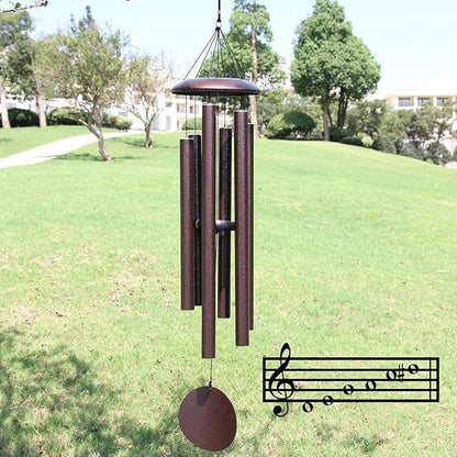 ASTARIN Outdoor Wind Chimes, 45 in Memorial Chimes with 6 Heavy Tubes, Large Deep Tone for Garden Hanging Decor, Sympathy Gifts. Bronze