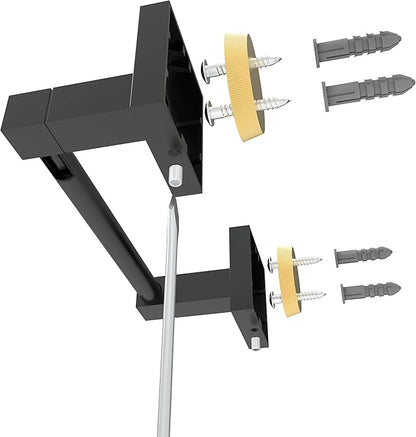 Ruacq Toilet Paper Holder Matte Black Double Post Pivoting Square Tissue Holders Roll Holder Hangers Toilet Paper Modern Wall Mounted, Commercial Bathroom Toilet Paper Roll Holder