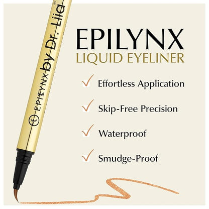Waterproof Eyeliner - Smudge-Proof Liquid Eyeliner Pen with Precision Tip for Smooth, Long-Lasting Application - Vegan, Hypoallergenic & Gluten-Free Eye Liner - 2mL Shimmer Gold Brown