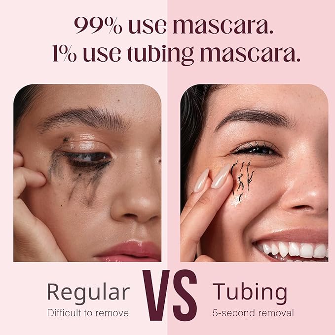 Unidollss Tubing Mascara Volume and Length Black Mascara Lengthening Long Lasting All Day, No Smudging, No Clumping, Washable Voluminous, Gluten-free Safe for Sensitive Eyes, 2 Pack