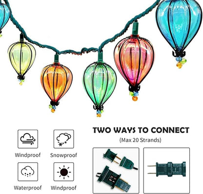 11FT Multicolor String Lights with 10 Bulbs, UL Listed Connectable Waterproof Decorative LED Lights Hanging for Backyard Patio, Indoor/ Outdoor for Christmas Wedding Party Festival Lighting(2pcs)