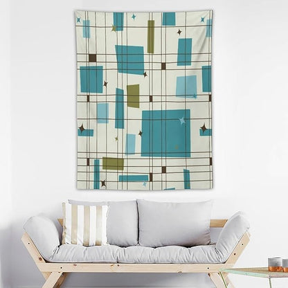 ICMOLYYENLO Boho Medieval Cat Tapestry, Abstract Atomic Starburst Geometric Aesthetic Art Wall Hanging For Bedroom Living Room Dormitory 40x60 Inches