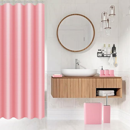 28PC Bathroom Set - Gorgeous Pink Bathroom Set, Bathroom Accessory Set, Pink Shower Curtain Set with 5PC Shower Caddies