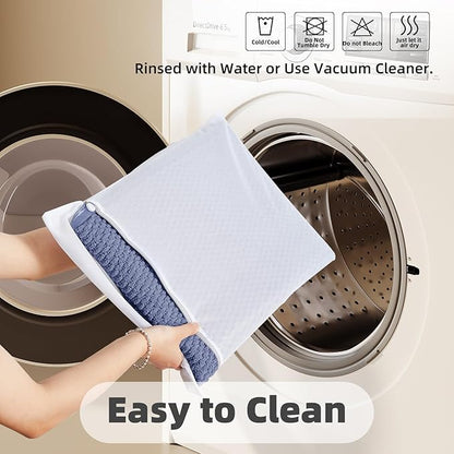 Bathroom Runner Rugs, Long Bath Mat Runner Washable Thin Quick Dry Low Pile Bathroom Runner Rugs Non Slip, Denim Blue 16"x60"