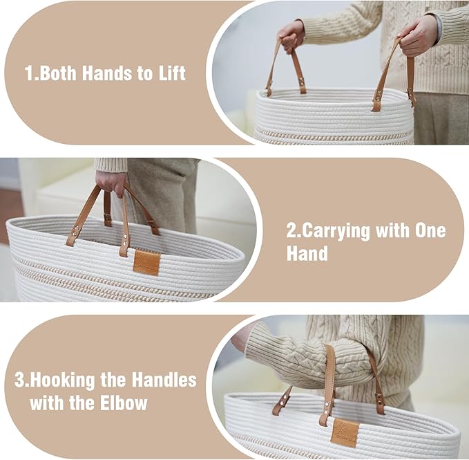 danpinera 79L Laundry Hamper Basket, Tall Round Dirty Clothes Hamper with Handle, Woven Storage Basket for Blanket, Toy, Pillow, Blanket Bin for Living Room, Nursery Room Gradient Jute