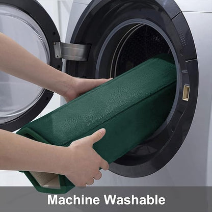 Buganda Memory Foam Bath Mat, 47" x 17", Ultra Soft and Non-Slip Bathroom Rugs, Water Absorbent and Machine Washable Bath Rug for Bathroom, Shower, and Tub, Dark Green