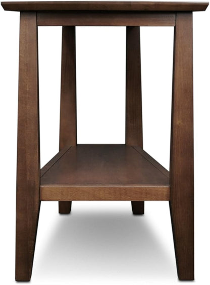 Delton 24 in. Solid Wood Recliner Wedge Side End Side Table with Shelf, Sienna Brown – Leick Home, 10402