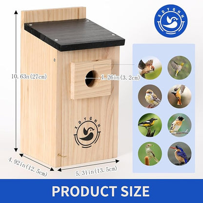 2 Pack Bird Houses for Outside,Bird House kit,Hummingbird House,Blue Bird House Outdoor Wren Swallow Finch