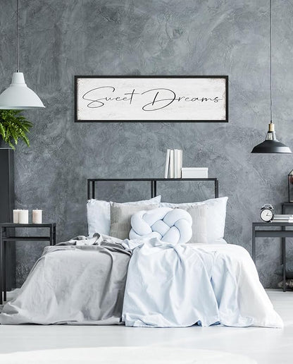 Sweet Dreams Sign Bedroom Decor: Sweet Dreams Wall Decor Above Bed Large Farmhouse Guest Room Hanging Plaque Framed Wall Art for Over Bed 12" x 40"