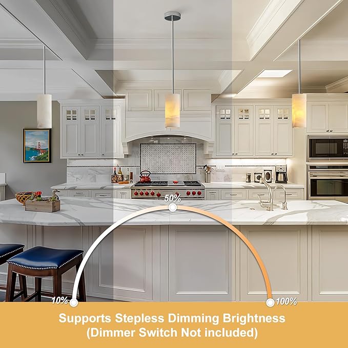 Alabaster Pendant Lights Kitchen Island, Nickel Hand Carved Alabaster Cylinder Pendent, Spanish Natural Marble Light Pendant for Bedroom Bathroom Dining Room Living Room- 3 PC