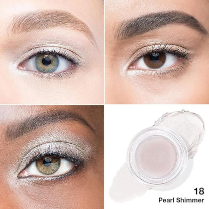 Cream Glitter Pearl Shimmer Metallic Eyeshadow Palette Makeup, Natural Single Mini Instant Holographic Eyeshadow For Older Women, Sombras Crema Para Ojos, Talc, Paraben & Cruelty Free, 18