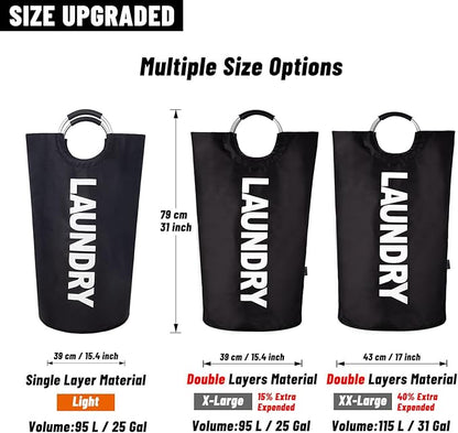 Caroeas 90L Laundry Basket (13 Colors), Waterproof Laundry Hamper, Laundry Bag with Padded Handles, Clothes Hamper, Collapsible Laundry Basket Easy Storage