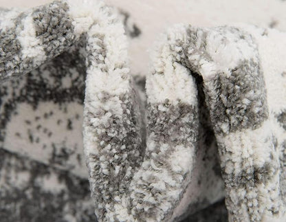 Unique Loom Rosso Collection Vintage, Geometric, Bohemian, Traditional, Distressed, Southwestern Area Rug, Round 3' 3" x 3' 3", Light Gray/Ivory