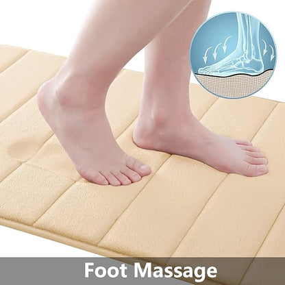 Buganda Memory Foam Bath Mat, 55" x 24", Ultra Soft and Non-Slip Bathroom Rugs, Water Absorbent and Machine Washable Bath Rug Runner for Bathroom, Shower, and Tub, Gold