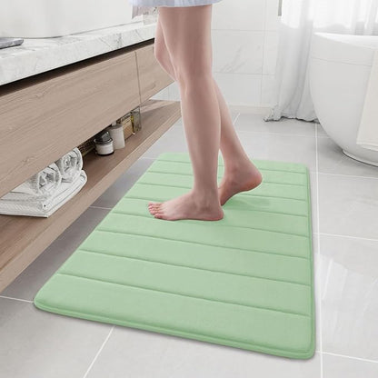 Buganda Memory Foam Bath Mat, 35.4" x 24", Ultra Soft and Non-Slip Bathroom Rugs, Water Absorbent and Machine Washable Bath Rug Runner for Bathroom, Shower, and Tub, Sage Green