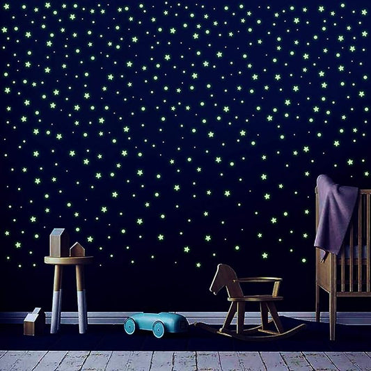Quanhaigou Realistic 3D Domed Stars Glow in The Dark,615 pcs Dots Stars for Starry Sky, Stickers for Ceiling and Wall Decals, Perfect for Kids Bedding Room Party Birthday Gift(615 pcs)
