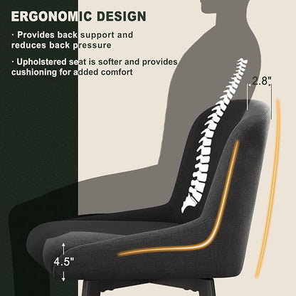 Swivel Counter Height Bar Stools Set of 4, 26''H Upholstered Barstools with Backs, Modern Bar Stool Chairs for Kitchen Island, Metal Legs, Fabric, Black Grey Stools Counter Chair