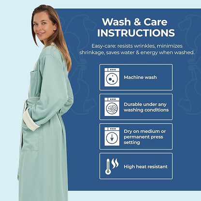 Terry Lined Microfiber Hotel Robe - Luxury Spa Bathrobe by Monarch/Cypress
