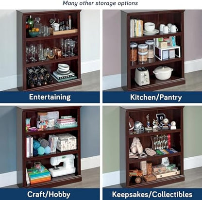 Sauder Miscellaneous Storage 3 Bookcase/Book Shelf, L: 35.28" x W: 13.23" x H: 43.78", Select Cherry finish