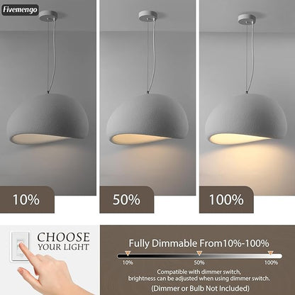 23.6in Large Wabi Sabi Pendant Lights Kitchen Island Lighting Fixture Ceiling Mount White Modern Japanese Lamp Japandi Chandelier for Dining Living Room Bedroom Restaurant Hanging Lamp