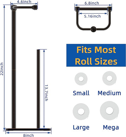 RUACQ Toilet Paper Holder Stand, Bathroom Toilet Paper roll Holder Free Standing with Storage for 4 Rolls, Post Pivoting Design, Stable Weighted Base, SUS304 Stainless Steel (Oil Rubbed Bronze)