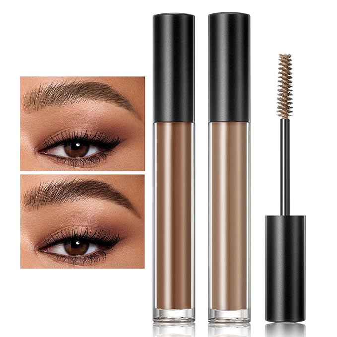 DAGEDA 2Pcs Eyebrow Setting Gel, Eyebrow Brow Fix Gel, Waterproof and Sweat-Proof, Eyebrow Repair Liquid Brows Styling Beauty Salon Home Use Makeup, 1.81oz (Light Brown and Dark Brown)