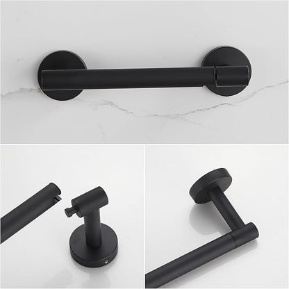 BVL Toilet Paper Holder Matte Black Wall Mount Stainless Steel 304 Large Mega Roll