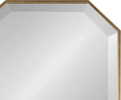 Kate and Laurel Rhodes Modern Full Length Framed Octagon Wall Mirror, 16 x 48, Gold, Decorative Glam Geometric Wall Accent