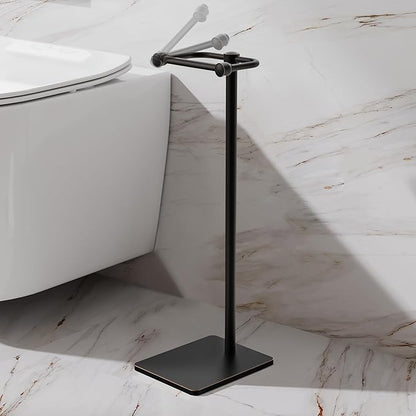 RUACQ Toilet Paper Holder Stand, Bathroom Toilet Paper Roll Holder Free Standing, Toilet Tissue Holder Stand with Post Pivoting Design, Stable Weighted Base, SUS304 Stainless Steel (Oil Rubbed Bronze)