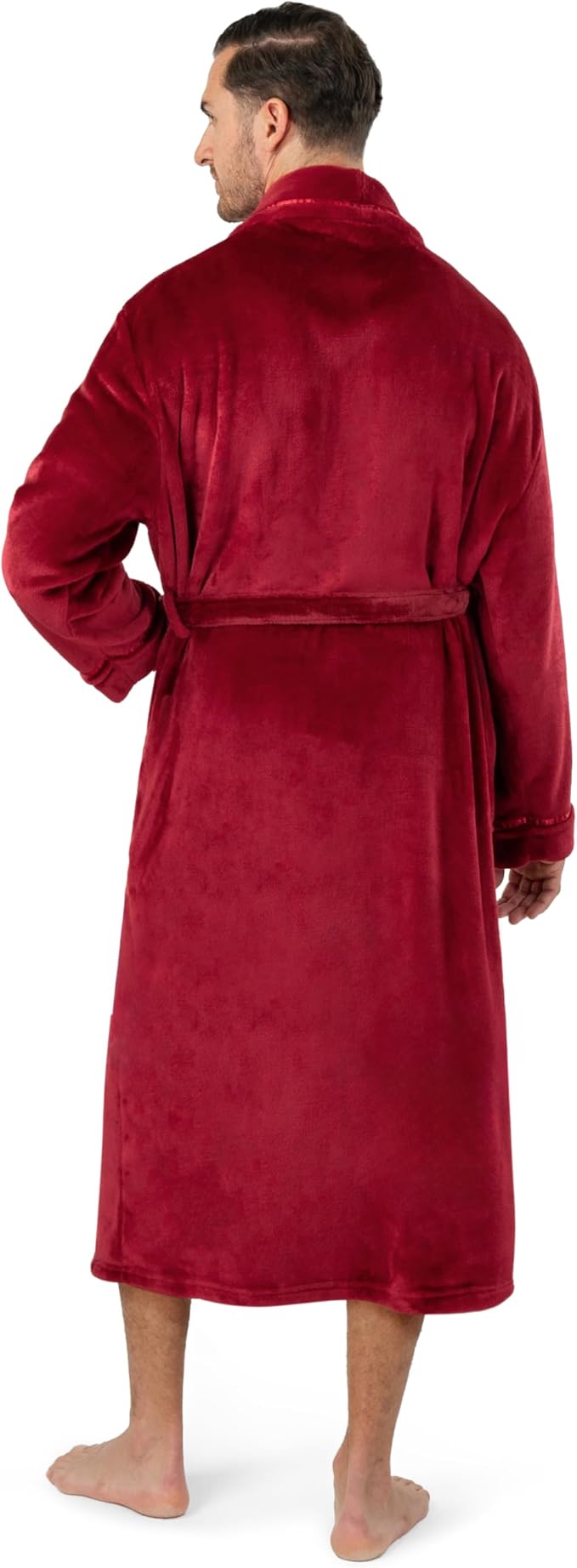 PAVILIA Mens Soft Robe | Warm Fleece Robes for Men, Soft Spa Bathrobe with Shawl Collar and Pockets