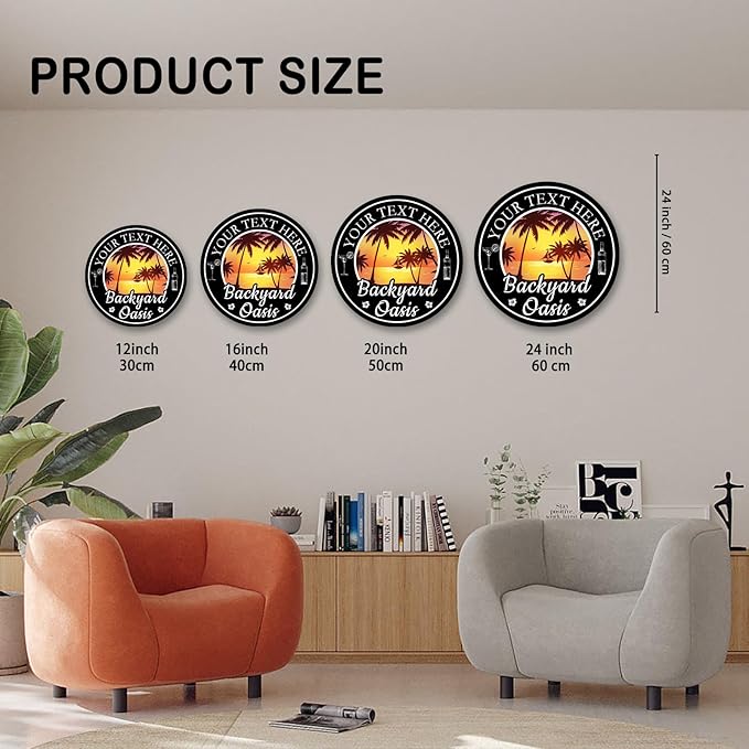 Personalized Metal Sign - Custom Name Wall Decor for Indoors/Outdoors, Last Name Sign 10-36 Inch, Rust-Proof Steel, Perfect Housewarming & Wedding Gift - MADE IN USA