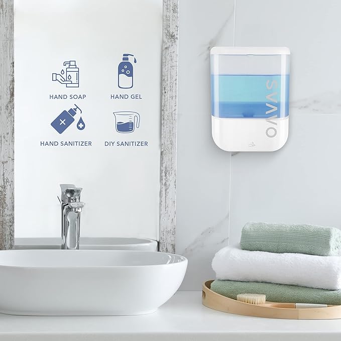 SVAVO 34oz / 1000ml Automatic Soap Dispenser Hand Sanitizer Dispenser Wall Mount, Touchless Electric Sensor Pump Battery Operated for Offices Home Kitchen Bathroom Hotel Restaurant Commercial