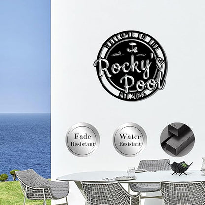 Custom Metal Pool Signs Outdoor - Personalized Funny Pool Rules, Rustic Wall Art for Pool Deck Decor, Outdoor Bar & Backyard Oasis Gift - MADE IN USA